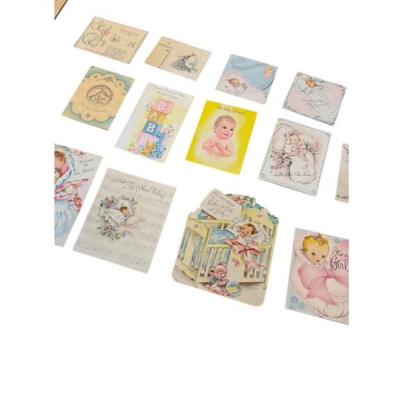 VTG Welcome New Baby Announcement Greeting Stork Boy Girl Just Arrived USED - Picture 6 of 7